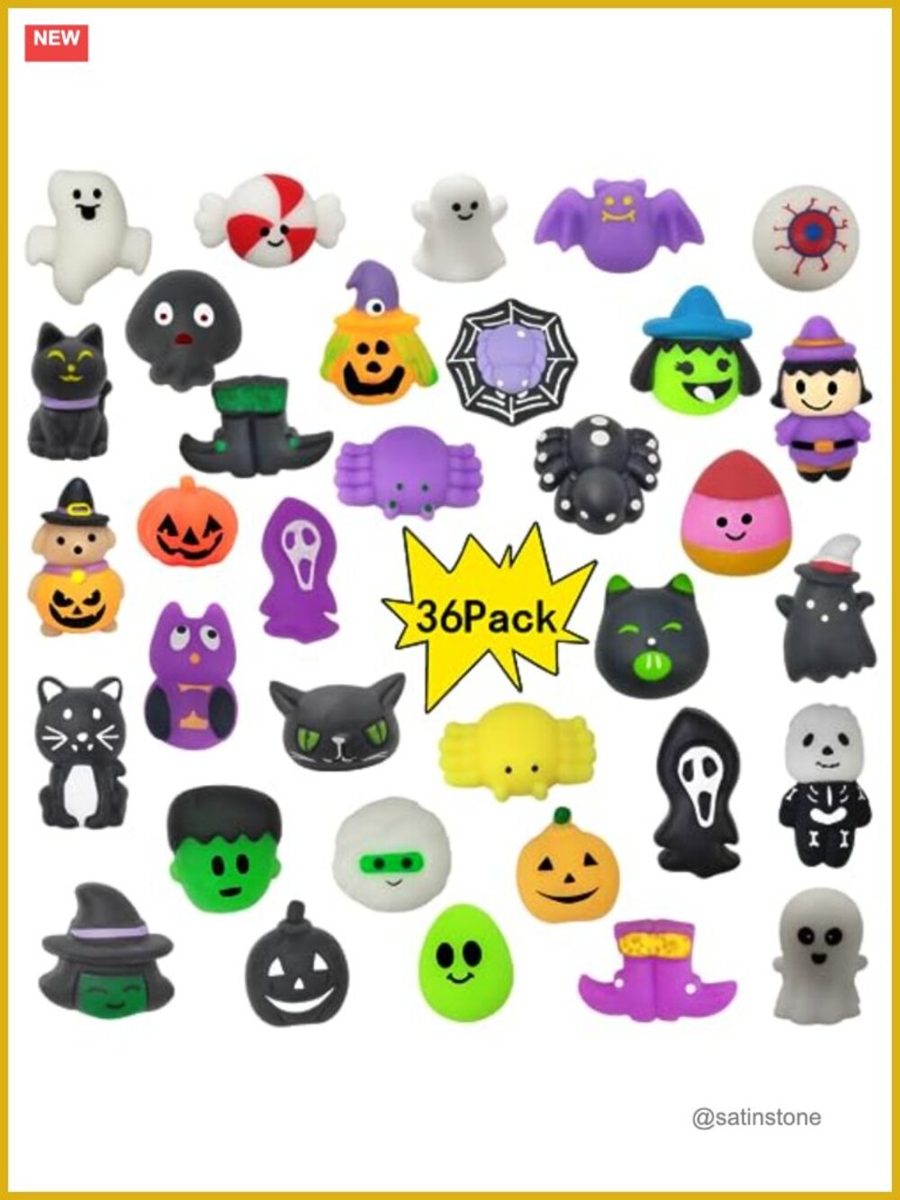 36 Pack Halloween Mochi Squishy Toys Party Favors Classroom Prizes Goody Bag